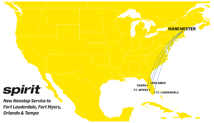 flymanchester's tweet photo. With nonstop flights to four destinations in Florida, including two brand-new ones for MHT, @SpiritAirlines will provide more opportunities for our passengers to #FlyMHT.
#LiveFreeAndFly #MoreGo #LiveFree #MoreGoForManchester https://t.co/E37mJLyZA9