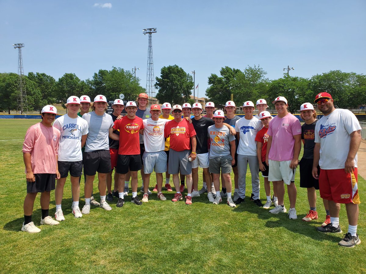 KuemperBaseball's tweet photo. Special congratulations shoutout to Head Coach Randy Snyder on getting his 300th win last night! He has given so much to the Kuemper Program, it was great to take a moment and honor him as a team today. Congrats Coach! https://t.co/NbLb902oAw