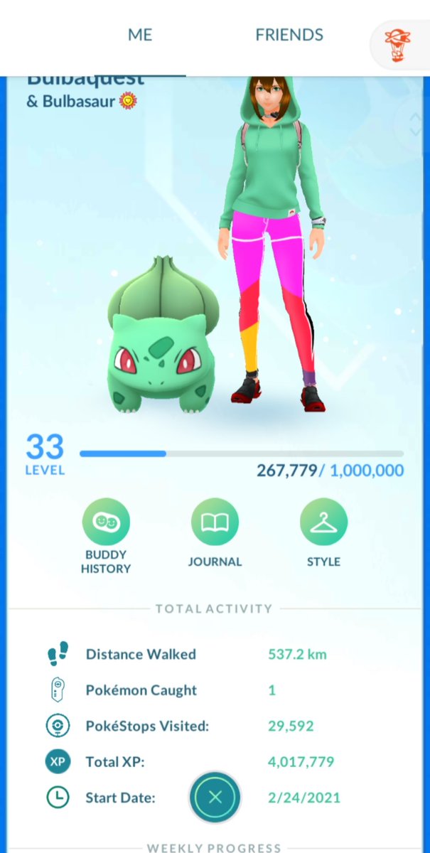 BulbaQuest's tweet image. 4 million XP with only 1 Pokemon caugth. 29.592 Pokestops, 1.089 unique Pokestops, no raid, no friendship interactions and no lucky egg🥰❤️💖💞 Almost only by spinning Pokestop 💞💞❤️🥰