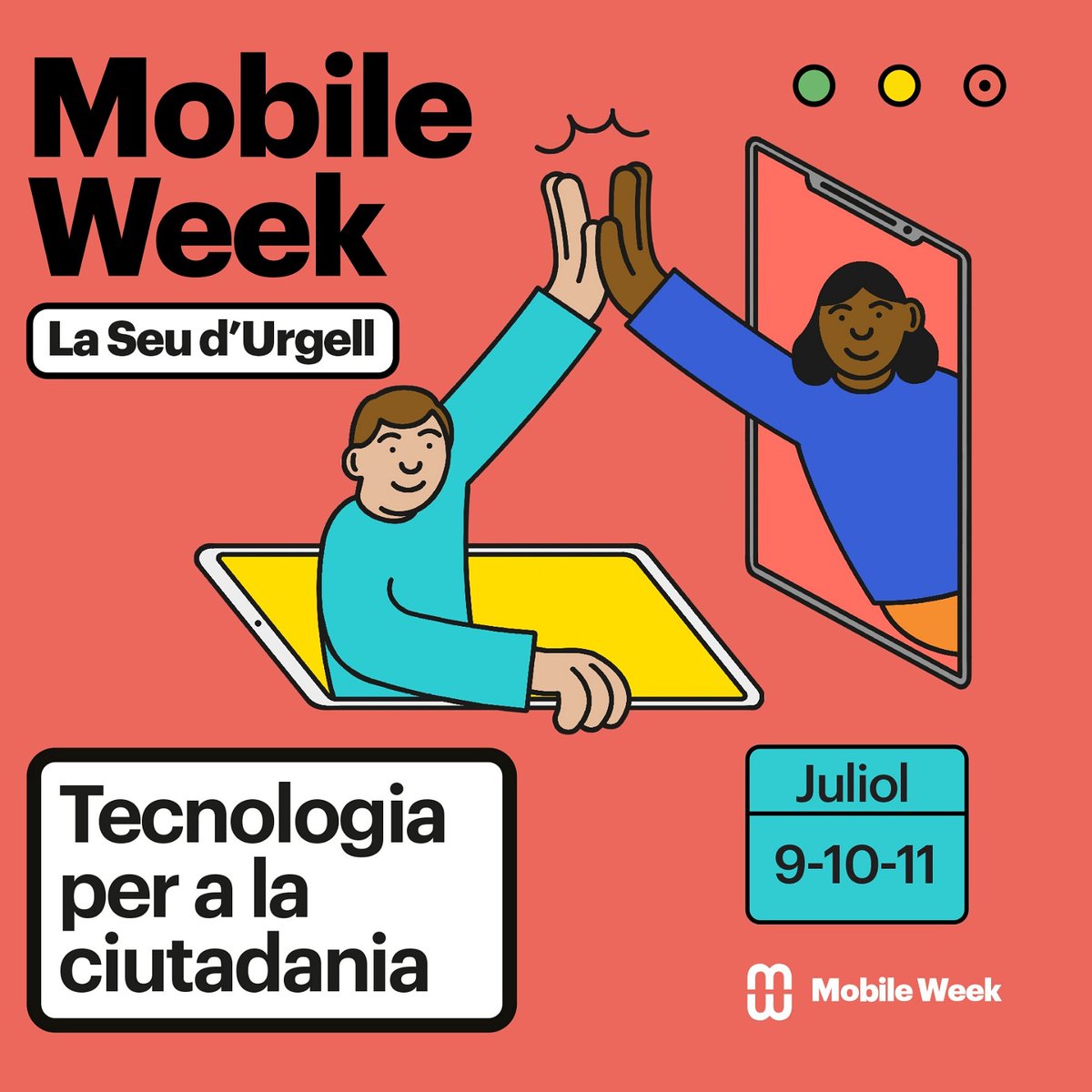 🤖Els dies, 9-10-11 de juliol, tindrà lloc a la Seu d’Urgell el MOBILE WEEK
L’AEAU, és col·laboradora juntament amb altres entitats.
Les inscripcions estaran obertes a partir del dia 17 de juny
INSCRIPCIONS: mweek.com