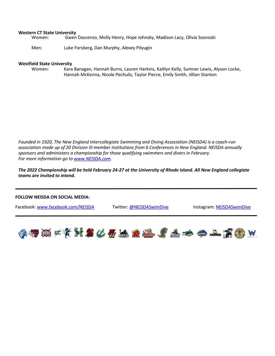 New England Intercollegiate Swimming and Diving tweet media