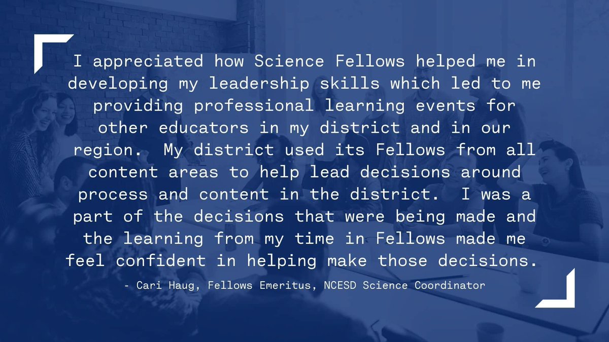 We're looking for educational leaders to join the 2021-22 Washington State Fellows' Network for ongoing professional learning &amp; leadership development in math, science, English language arts, and early learning.

Applications are due June 30. Learn more at ncesd.org/fellows