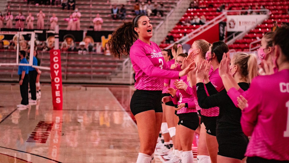 SDCoyotes's tweet photo. Coyote Spotlight 🐾

Harrisburg, SD native Sami Slaughter (@SlaughterS03) has recorded 6⃣6⃣2⃣ kills and 1⃣2⃣3⃣ digs through 2⃣1⃣0⃣ sets in Coyote red. 🔴

#GoYotes | #WeAreSouthDakota https://t.co/HaX4P3BP96