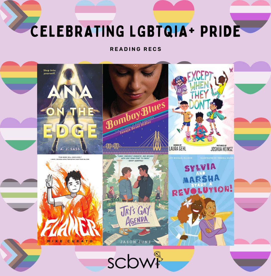 scbwi's tweet photo. A few of the books we're reading this month. ✨ What's on your #Pride reading list? 

For more recs, ➡️  https://t.co/WQDLua9VPi #PrideMonth🏳️‍🌈 #LGBTQReads https://t.co/NktWzuv3HV