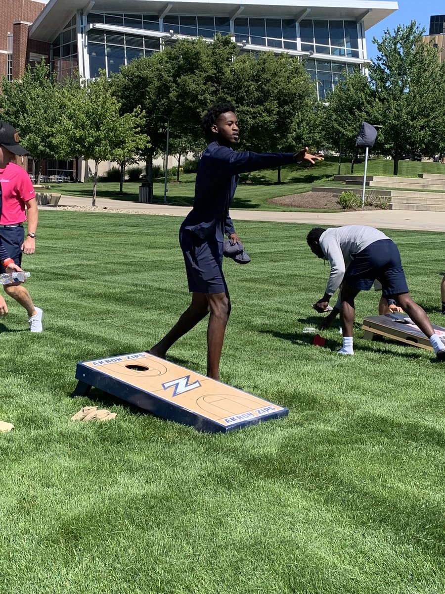ZipsMBB's tweet photo. Akron @ZipsMBB participated in the 2nd Wacky Wednesday of the summer. 

This week’s event: Cornhole

🏆2021 @ZipsMBB Cornhole Champs:
@NateJohnson34 &amp; @pmayfield_24 https://t.co/Xdbp5fJWOd
