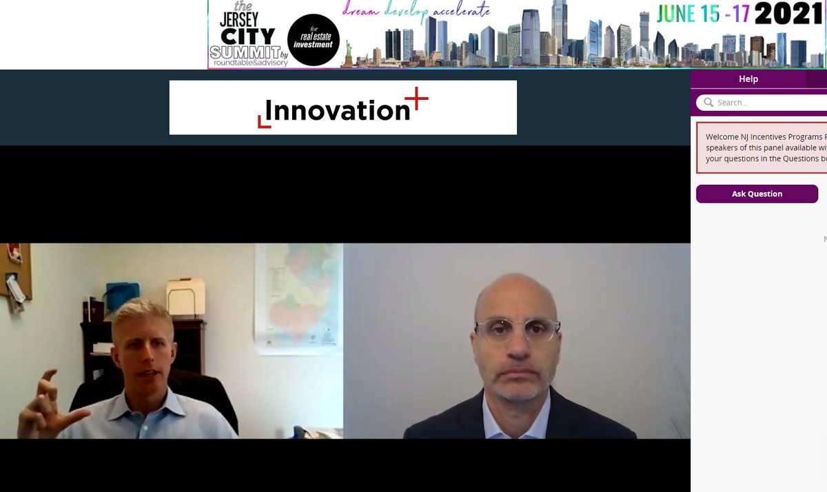 We took a deeper dive looking at NJ Incentive Programs with Joseph Kelley of the Office of <a href="/GovMurphy/">Governor Phil Murphy</a> and <a href="/JamesBarrood/">James Barrood</a> of Innovation+! #NewJersey #JerseyCity #TheJerseyCitySummit
