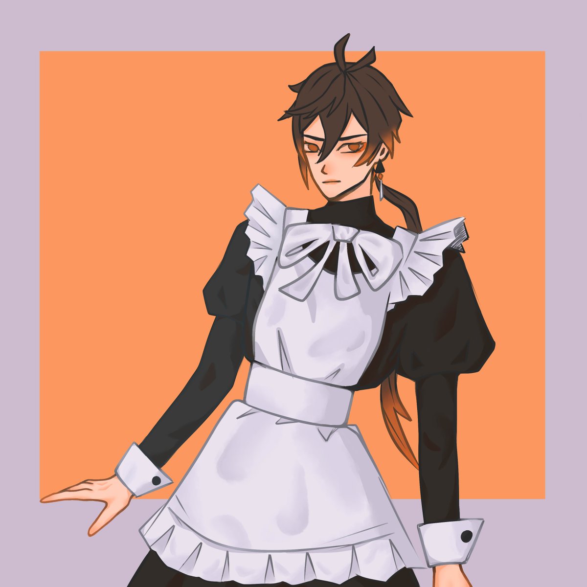 zimneognisko's tweet photo. eeee wreszcie to postuje, wiec tak maid zhongli please enjoy,, https://t.co/XefbultCk2