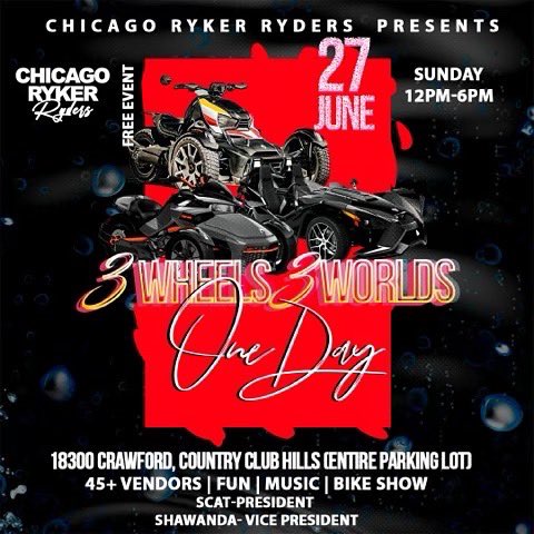 Zealousimages's tweet photo. The event of all events brought to you by the Chicago Ryker Ryders Sunday, June 27, 2021
“3 Wheels 3 Worlds 1 Day” 
#chicagorykerryders #crr #3fingers #werolldifferent #LoyaltyAndLove #ryker #spyders #slingshots @canamonroad @canamoffroad @polarisslingshot https://t.co/RGpxvpleXC