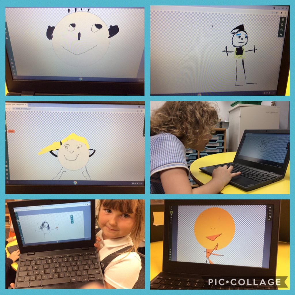 MrsF_StHelens's tweet photo. Kapow computing. We used sketch pad to create self portraits.@MeadsteadD @MrsE_F2StHelens @HeadofSchoolSH @StHelensExecHT https://t.co/KxHMUtFG3m