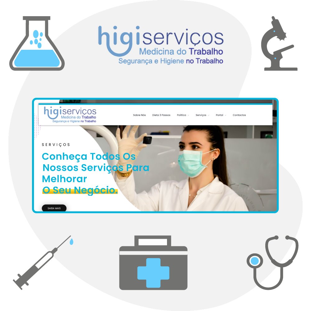 webplugpt's tweet image. Website desenvolvido pela WebPlug para a Higiserviços, uma empresa especialista nas áreas de medicina, segurança e higiene no trabalho. 👨‍⚕️