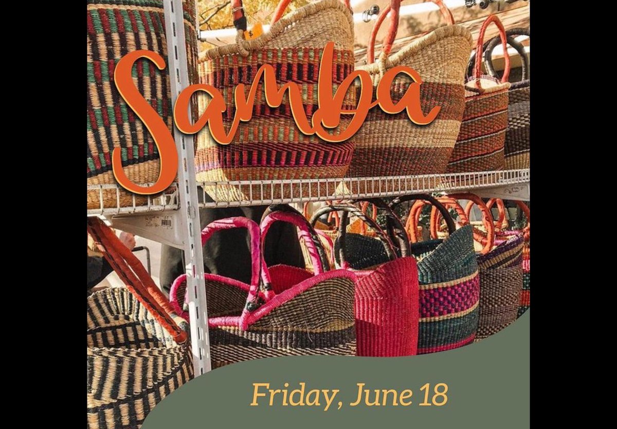 This Friday Samba and his coveted baskets will be at the market!  Don’t miss him!

Shop Friday 9am-1pm, in The Parkway, off George Washington Way and Lee Blvd