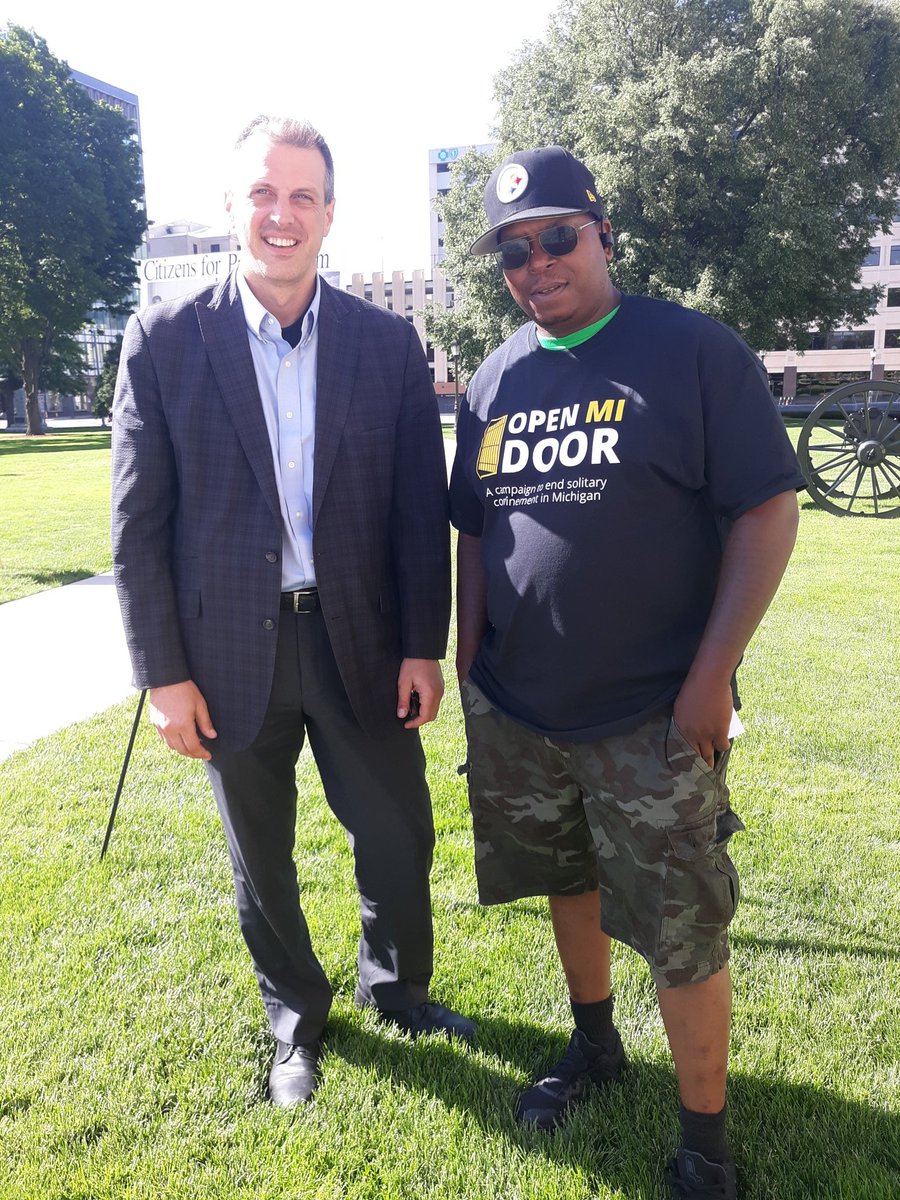 Senator Jeff Irwin stands against torture inside the MDOC.