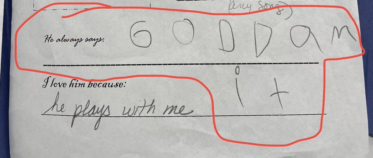 Well these are going to make for interesting Father’s Day conversations. #fathersday #kindergarten #wasntexpectingthis