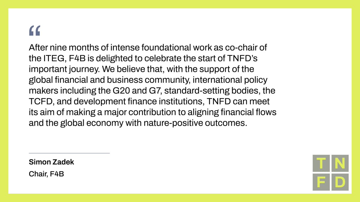 As we enter the next phase of the #TNFD we thank the 12 dedicated members of the informal Technical Expert Group - <a href="/nickychambers/">Nicky Chambers</a> <a href="/SimonZadek/">Simon Zadek</a> <a href="/VianSharif/">Vian Sharif</a>  <a href="/HaahrMarianne/">marianne haahr</a> <a href="/FrankHawkins1/">Frank Hawkins</a> &amp; more. 

Learn more about the Technical Expert Group: tnfd.info/technical-expe…
