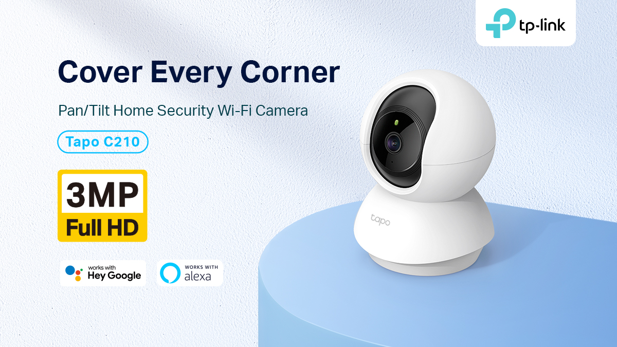 TP-Link on X: Check out the new pan/tilt smart camera, Tapo C210, which  captures everything in crystal-clear 3MP definition with 256 GB storage on  a microSD card. Cover every corner of your