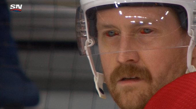 Petry from the habs with his blood shot eyes, habs in 5 