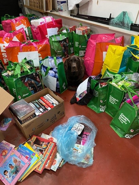 eips's tweet photo. A HUGE #ThankYou you to everyone who contributed to the @EIPS Stuff-a-Bus campaign. It was a huge success—our bus was completely stuffed! 
The donations received enabled us to fulfill the needs of 63 families. #eips #AlbertaCares #DogNotIncluded 🐶 https://t.co/vBIXyo8oKv