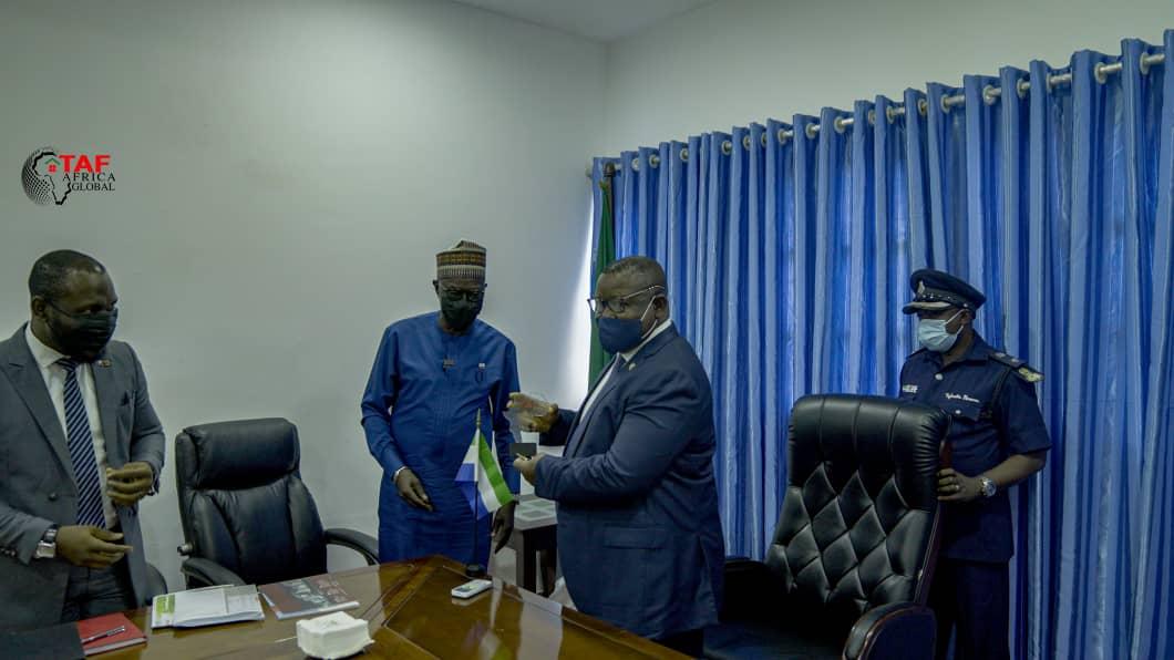TafNjie's tweet photo. Thank you @PresidentBio for receiving me yesterday in your office. We are convinced that your government is investor friendly. watch out for TAF AFRICA GLOBAL (#SierraLeone ) sooner than later. Congratulations as the #LeoneStars are qualified for #AFCON2021 https://t.co/sQJB0tt3tV