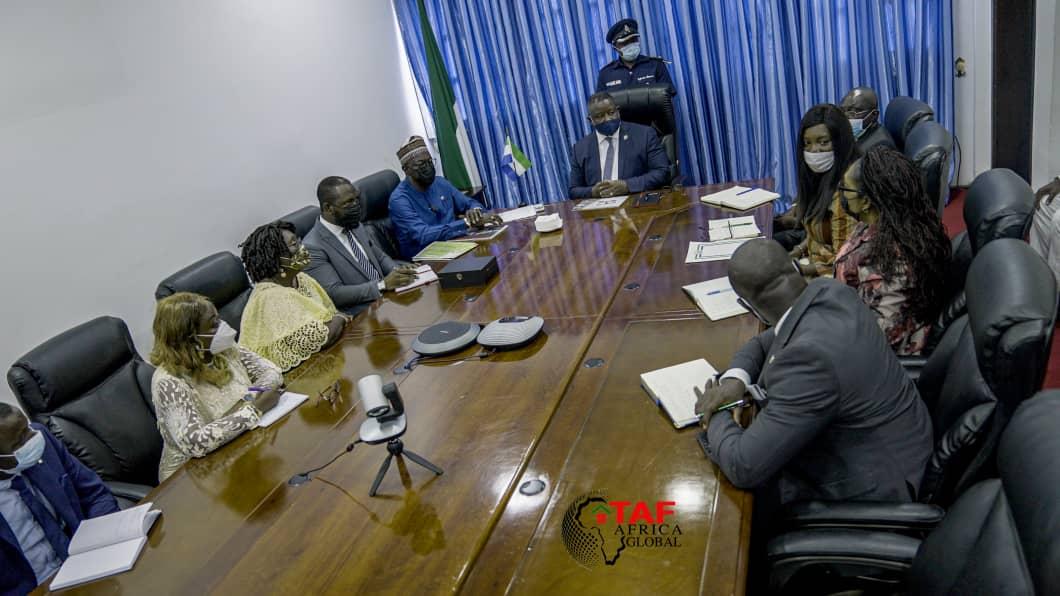 TafNjie's tweet photo. Thank you @PresidentBio for receiving me yesterday in your office. We are convinced that your government is investor friendly. watch out for TAF AFRICA GLOBAL (#SierraLeone ) sooner than later. Congratulations as the #LeoneStars are qualified for #AFCON2021 https://t.co/sQJB0tt3tV