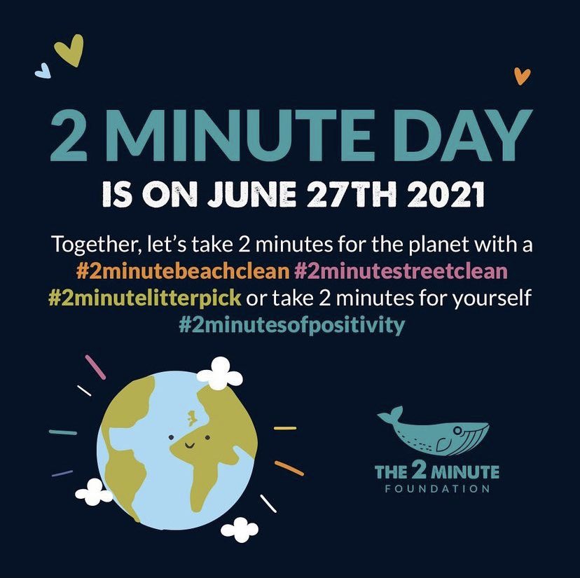 With 1440 minutes in a day I’m sure we can all spare just 2! On June 27th do something for the ocean the streets or yourself 😇🐝🌊🌍 #2minutebeachclean #2minutestreetean #2minutesofpositivity @diamondresorts @1PlanetTourism @2minbeachclean #LoveYourPlanet #Loveyourself