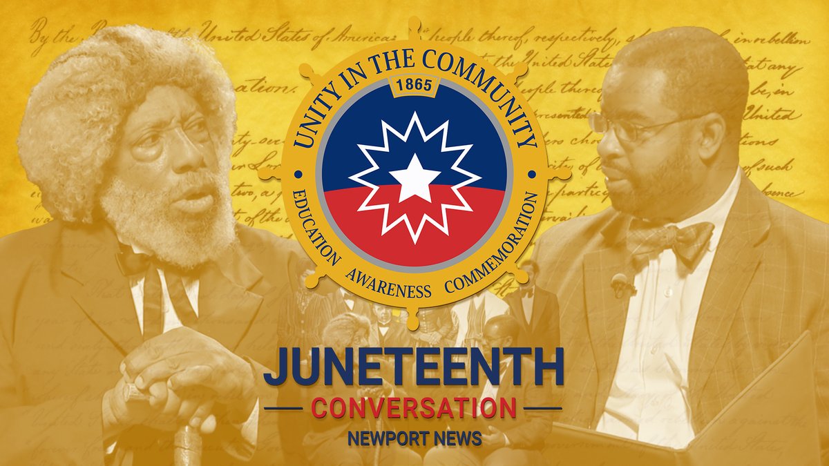 CityofNN's tweet photo. https://t.co/rpxT4KKJFc
Tonight at 6:30 pm, Join us for an interview about the significance of the Emancipation Proclamation & Juneteenth w/ Frederick Douglass. Subscribe https://t.co/Hzakevic4V
#newportnews #goodnewsVA #Juneteenth #JuneteenthCelebration #Emancipation #Freedom https://t.co/Eq84wiiTnx