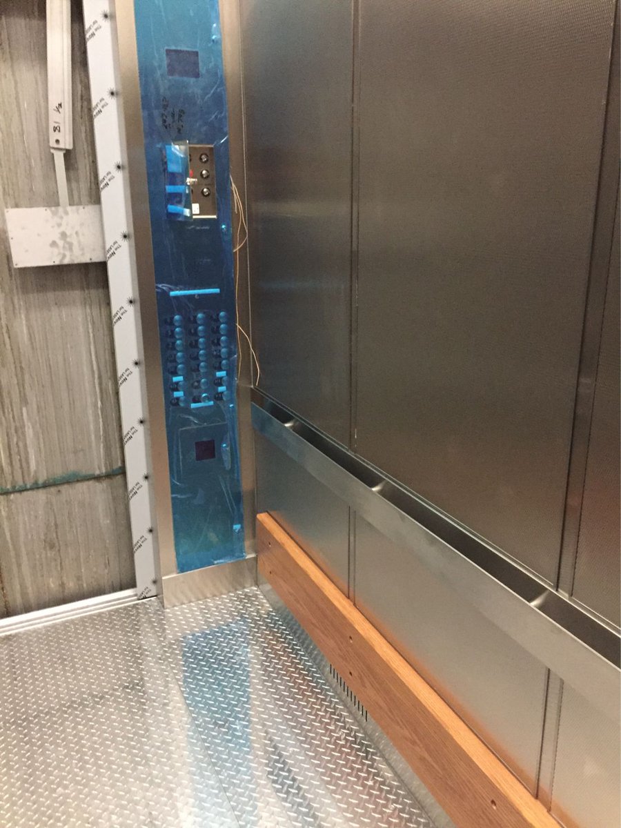 Take a look at a freight car on 483 Bay having a complete sub floor replacement. Our lead installer, Brandon Racicot, and his team took apart and put a new modern floor in. VDF Vertical does a lot more then just elevator cabs. #floor #vdfvertical #remodel #modern #newlook