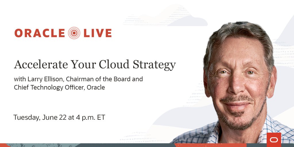 June 22 is a big day for #cloud! Join Larry Ellison LIVE to hear how to get the most out of your cloud investment: social.ora.cl/6016yOBN8 #OracleLive