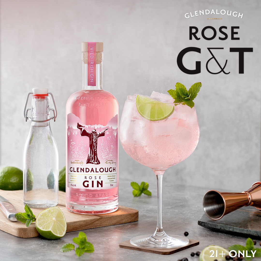 AtlanticBev's tweet photo. Glendalough Rose gin, add a perfect shade of pink to your cocktails this summer🌹☀️
.
.
.
#gin #rosegin #craft #craftlantic #glendalough #irishgin https://t.co/S2UBHRilR5