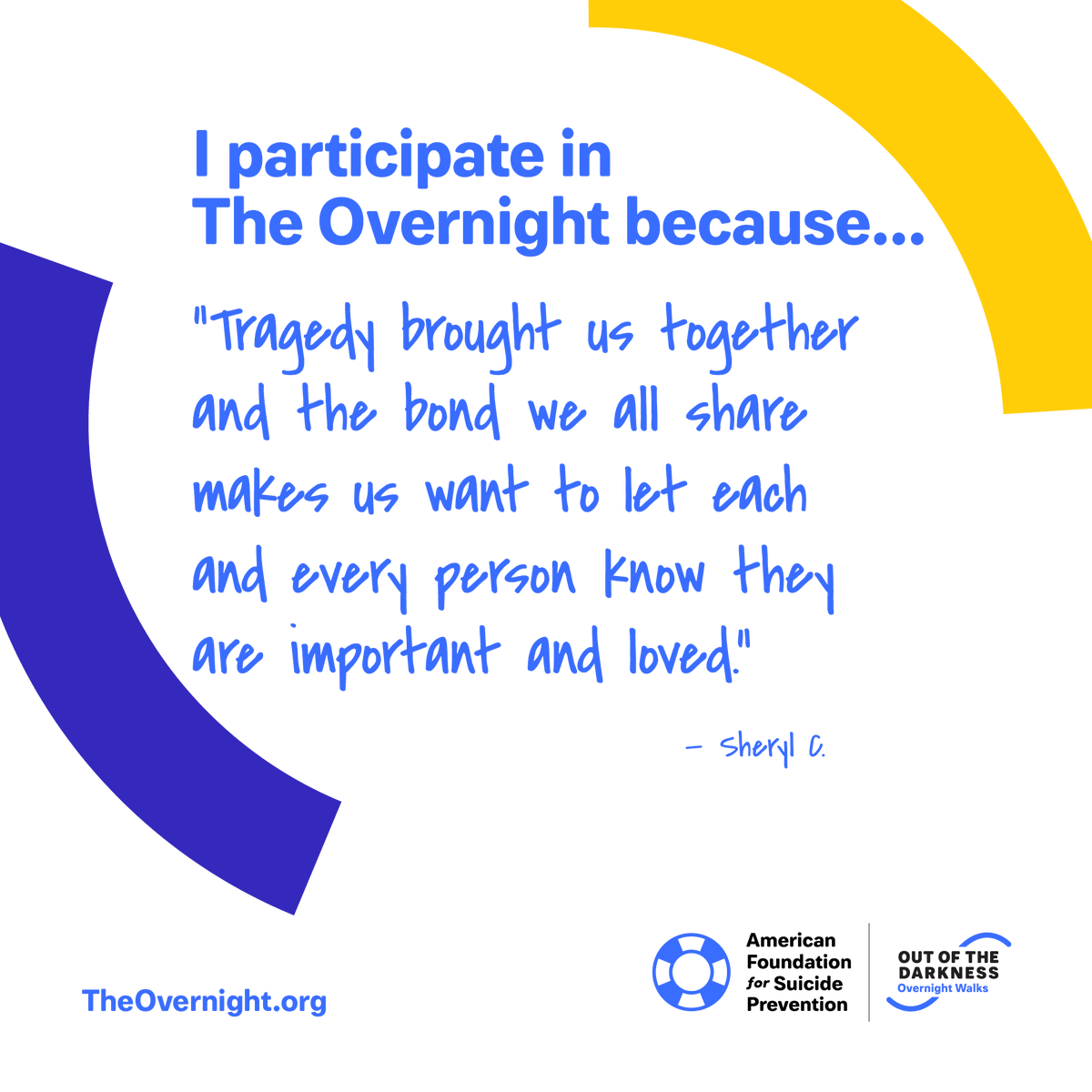 OvernightWalk's tweet photo. While we may not be physically together this year, no one walks alone. Join us for The Overnight Virtual Experience (June 26) and be surrounded by a community that "gets it." https://t.co/knCXIflCei https://t.co/PpuudvDA0U