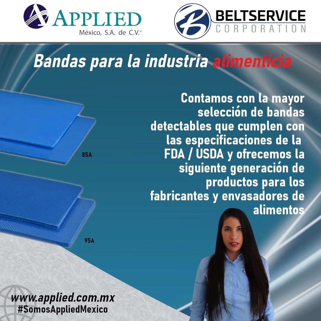 appliedmexico's tweet photo. Producto destacado del día
#somosappliedmexico #BeltService #Bandas #gradoalimenticio #marketing #marketingdigital https://t.co/HCgYQAE2Bz