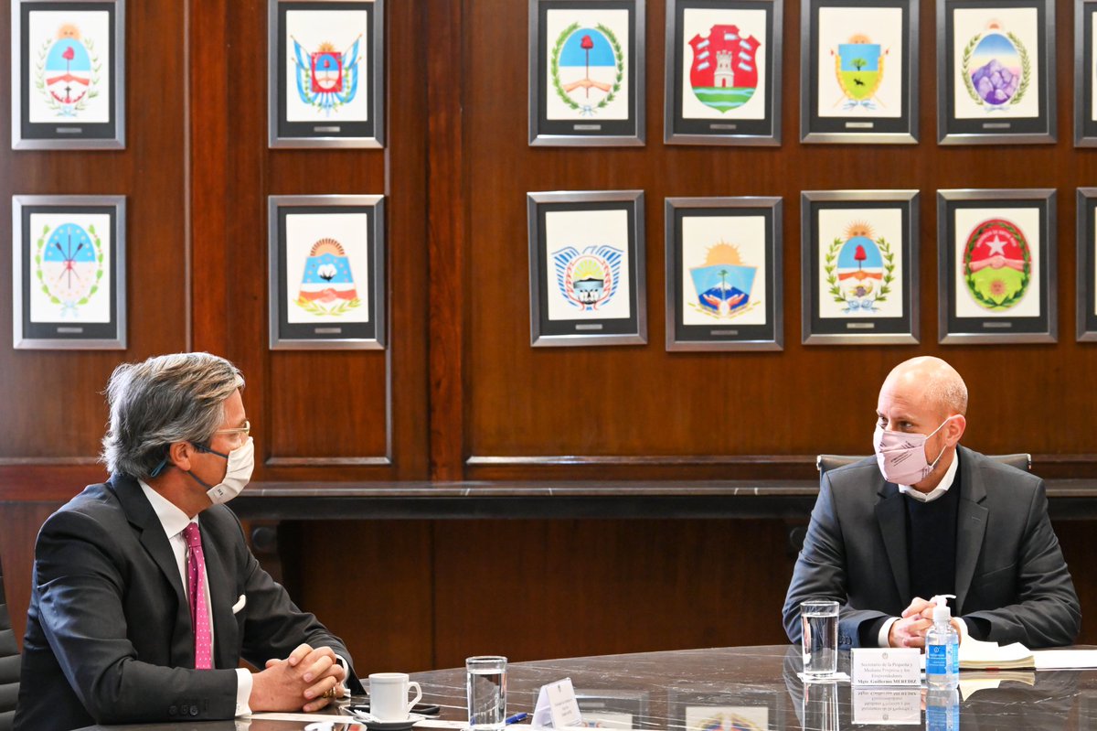 GuilleMerediz's tweet photo. Nos comprometimos con la Cámara de Industria y Comercio Argentina-Alemana (@ahkargentina) a trabajar en conjunto,  con el apoyo del embajador en Argentina Urlich Sante, para impulsar la digitalización e innovación de las PyMEs argentinas a través del intercambio de tecnología. https://t.co/pEpzONp3fm