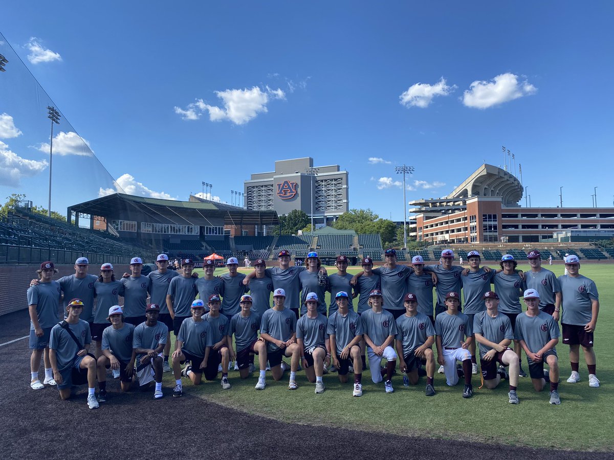 GdaleHSBaseball's tweet photo. Good looking group of men! Team camp is winding down. All that’s left is a game tonight at 7:30 in Plainsman Park, then one game in the morning. It’s been a blast so far! @AuburnBaseball #HailtheDale https://t.co/DM5HZmSTxh