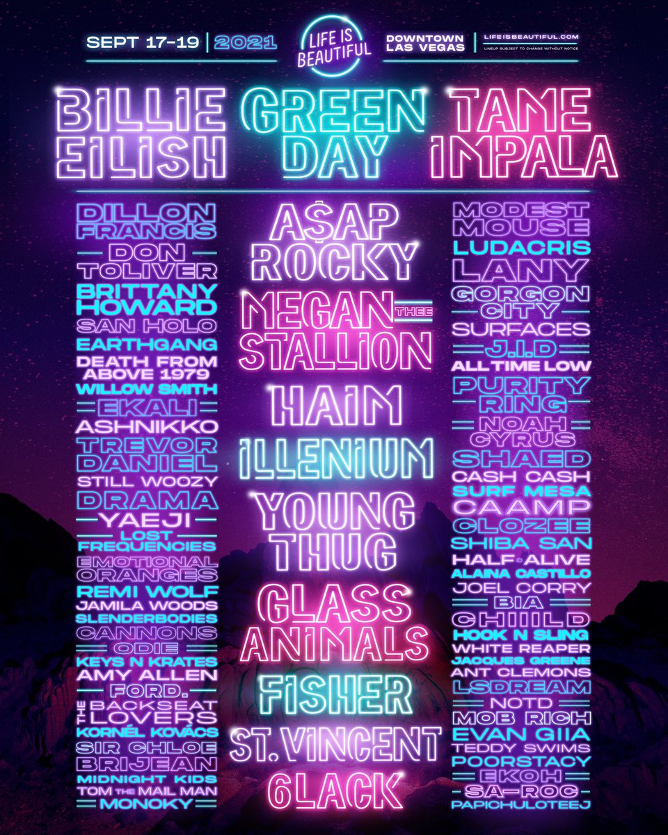 Life is Beautiful Festival lineup 2021