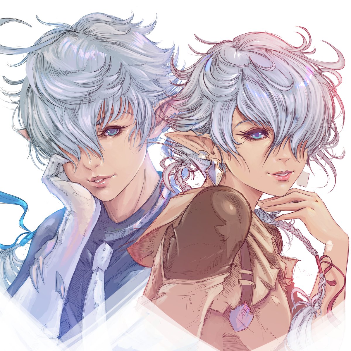 The Leveilleur Twins

Someone had suggested that I put the two together into one drawing, so here we are. ʕ •́؈•̀ ₎

#FF14 #FinalFantasyXIV #FinalFantasy #FFXIV #FINALFANTASY14