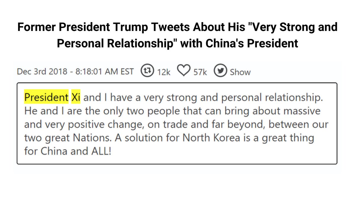 2/ Where were you when the last vestige of a voice was stripped from the Chinese people and our leader said "maybe we will give that a shot” in the US in response to learning Xi made himself President for life, in an un-American and legitimizing comment. 
