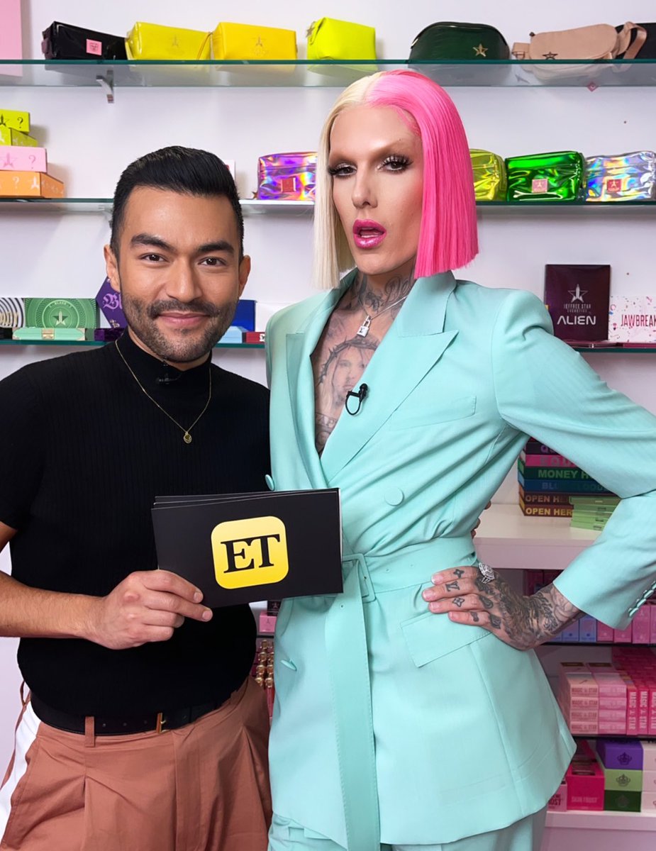 Jeffree Star (@jeffreestar) on Twitter photo No days off 💯 Just shot an amazing #JeffreeStarCosmetics segment for <a href="/etnow/">Entertainment Tonight</a> 🌟 Coming soon. No days off 💯 Just shot an amazing #JeffreeStarCosmetics segment for <a href="/etnow/">Entertainment Tonight</a> 🌟 Coming soon.