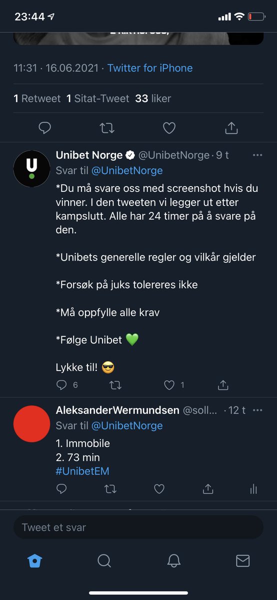 solland94's tweet photo. @UnibetNorge 1 riktig https://t.co/HXitGf4Tg8