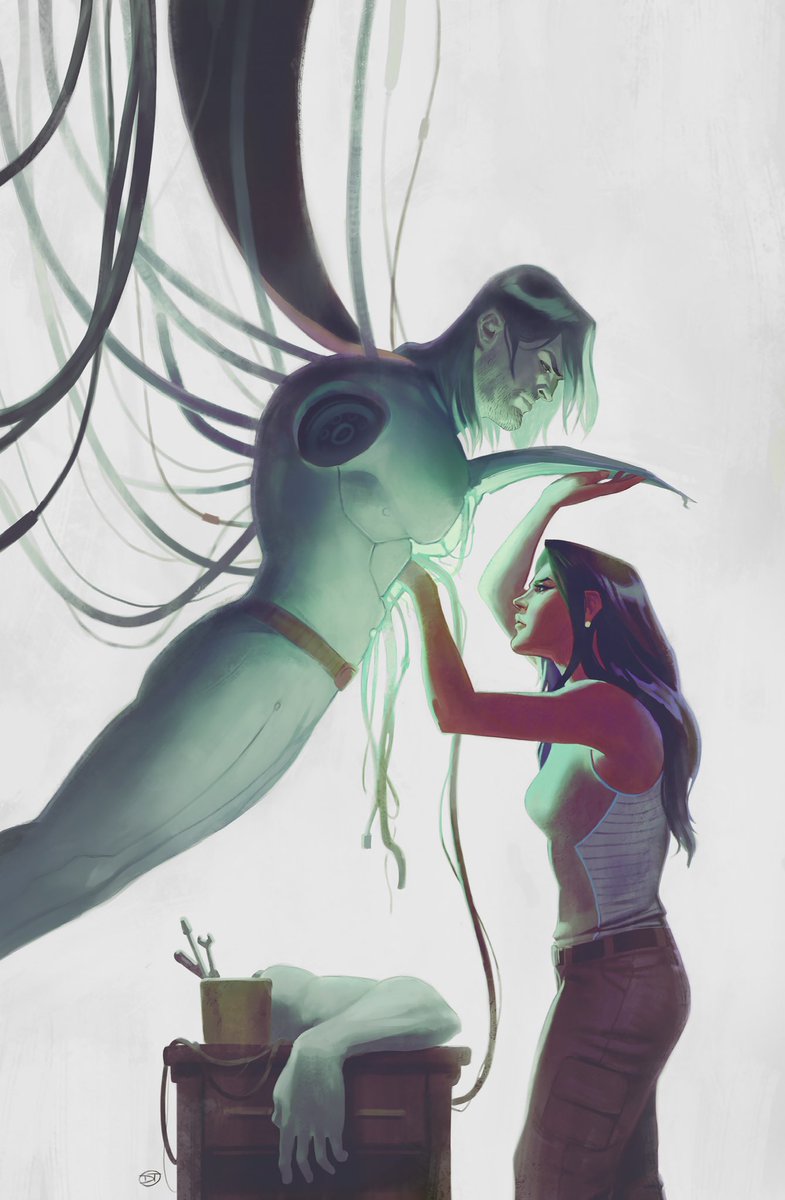 DavidTalaski's tweet photo. And here’s my initial sketch, final and some sweet deets. This cover was probably one of my favorites from this year so far. #ProjectPatron #AfterShockComics https://t.co/E5ZBTfXn9V