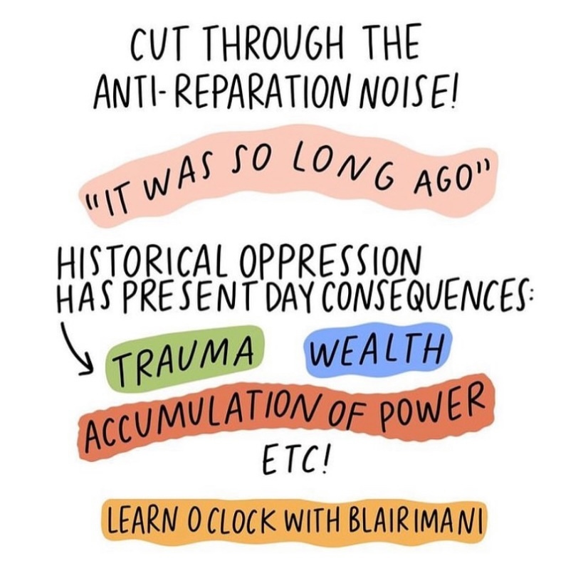 FFemme100's tweet photo. Juneteenth is coming up! Some words on reparations 👏🏾👏🏾👏🏾

Art from @blairimani 🖤❤️💛💚

#Juneteenth #Juneteenth2021 #Reparations #BlackReparations #BlackLiberation #BLM #BlackLivesMatter https://t.co/Fp6mreWLAY
