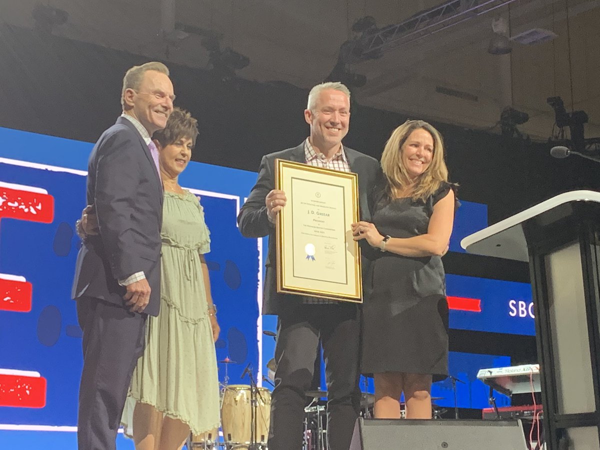ncbaptist's tweet photo. Thank you @jdgreear for emphasizing the gospel above all and prioritizing the Great Commission during your unprecedented 3-year tenure as SBC president. NC Baptists are proud to call you one of our own! #SBC21 https://t.co/dd3e6hWLT5