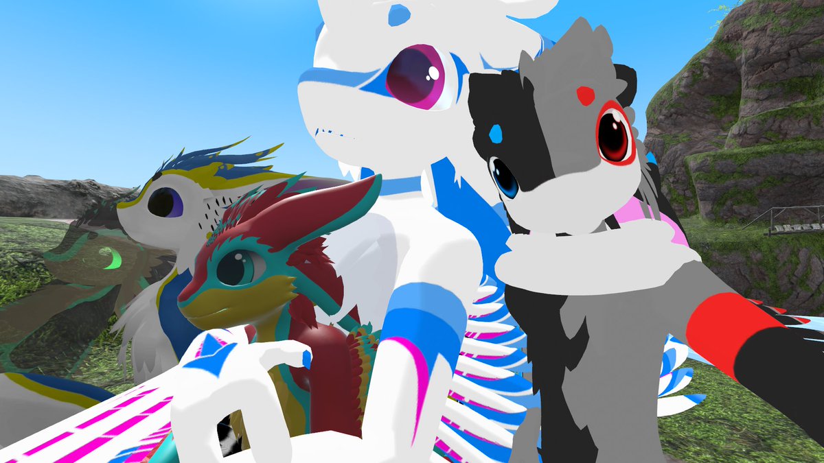 FusionTheNS's tweet photo. Avali selfie! 

(with @SheepSkies_ and @Doruvon. Dont know the rest ;w;)

Tags: #avali #avalispecies #VRChat #vrc #vrcmeetup #furry #furryfandom https://t.co/joJFmwg7mR