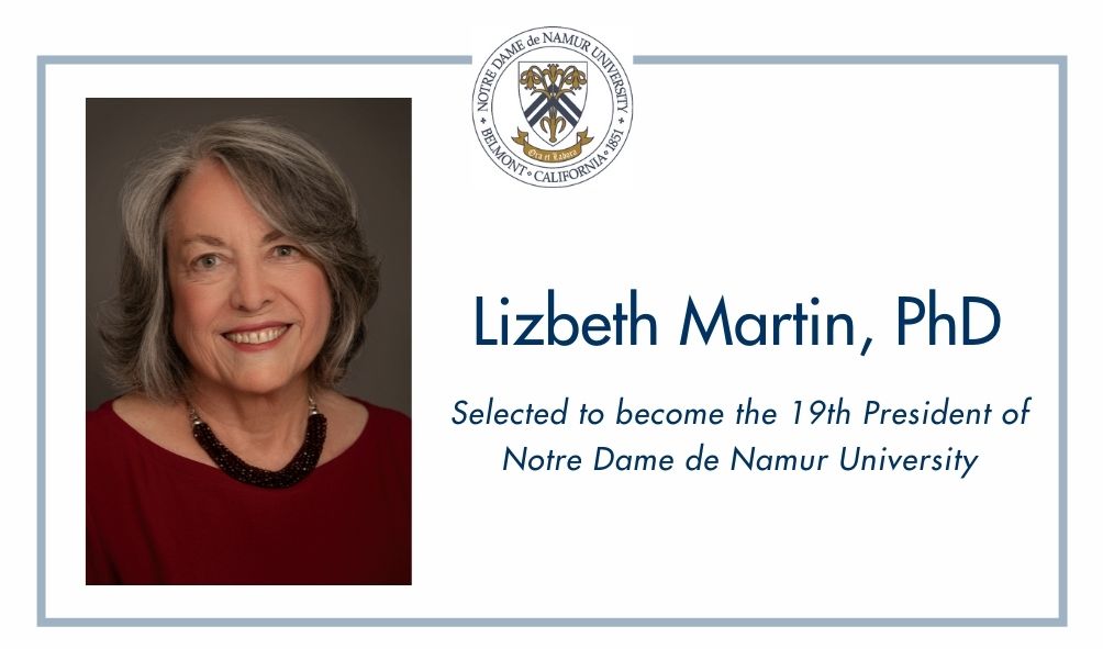 NotreDameCA's tweet photo. .@NotreDameCA announces the appointment of Lizbeth Martin, PhD as the next president of #NDNU. Dr. Martin comes full circle to lead the renewal of #NDNU as a #graduate institution. Her term begins September 1, 2021. https://t.co/S0jpSLiHFT https://t.co/pMJXXNgmIF