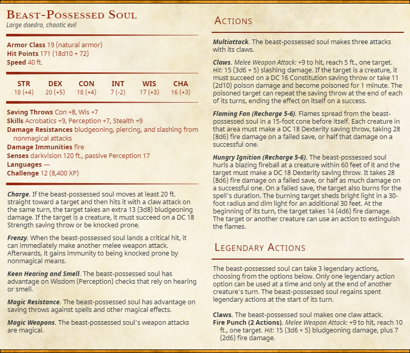JonaNekyn's tweet photo. For no particular reason other than to torture my players, I decided to put #Bloodborne enemies into my #TheElderScrolls inspired campaign.
#DnD #statblocks https://t.co/foyL7Qt3GF