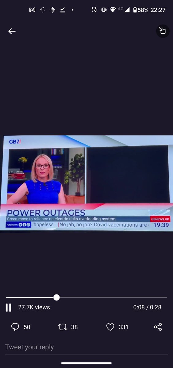 Some bright spark at <a href="/GBNEWS/">GB News</a>:

"Wouldn't it be great if, during this segment on power cuts, we interview someone who's currently in a power cut?!"