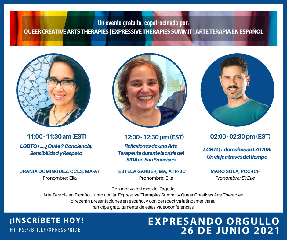 albaleal's tweet photo. Expresando Orgullo/Expressing Pride un evento para conversar sobre diversidad, equidad e inclusión.Libre de costo. Junio 26. Talleres en español e inglés con traducción simultánea. Más en https://t.co/skeqU6P4ss @marosola #Pride2021 #PrideMonth #Orgullo2021 https://t.co/HZX94ffOqF