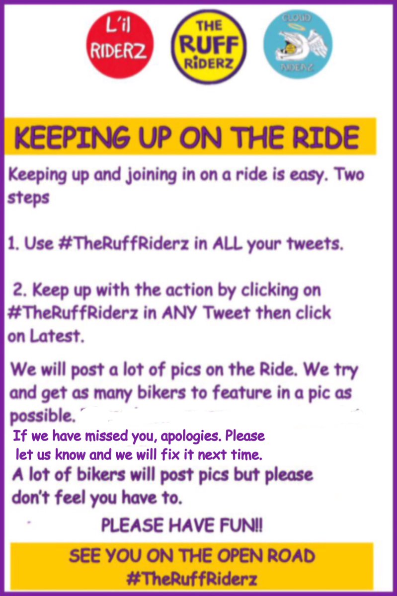 theruffriderz's tweet photo. Lj: Riding in Greece this Saturday? First time rider? Need a reminder? Here is how to keep up. The golden rule is #theruffriderz on all your tweets. Click on #theruffriderz in any tweet to see the top and latest tweets. And PLEASE .... a prayer no Twitter Trouble! https://t.co/X7CQUDB3j6