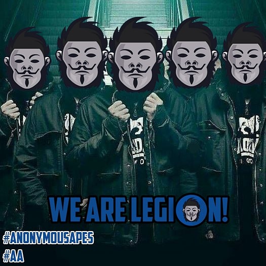 AnonymousApesOf's tweet photo. @Dalasmaths @elonmusk @AmparoBaldwinn WE ARE LEGION! ✊🏻👊🏻

#toTheMoon #beApe #crypto #cryptocurrency #AA #AnonymousApes #BSC #AAArmy #weAreLegion #ElonIsOver #x1000 https://t.co/TfDFFn9jtd
