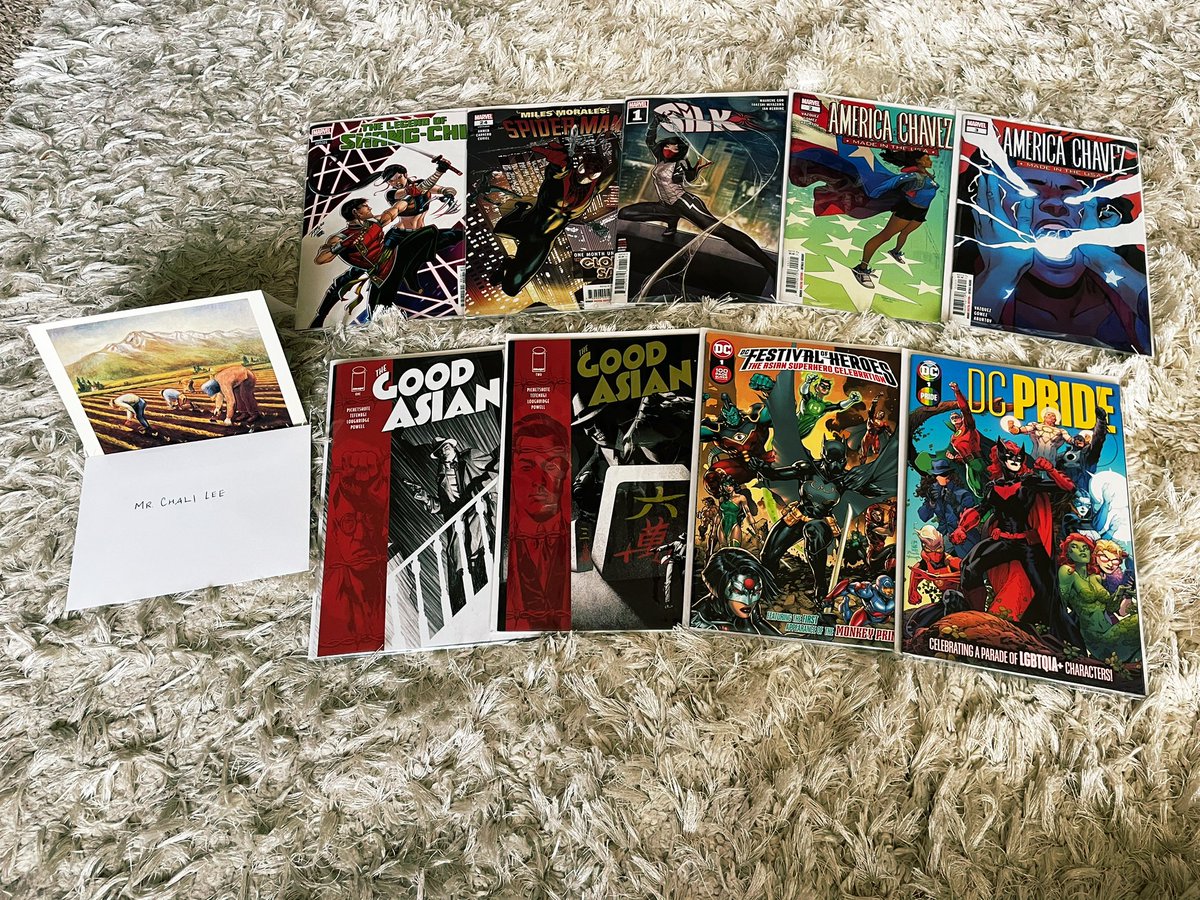chali_does_good's tweet photo. Thank you so much Stan @BiolaRaisin! I will forever cherish your heart warming cards and these awesome comics! I will be the best superhero I can be at Stanford 💝! https://t.co/l417T9tZAA
