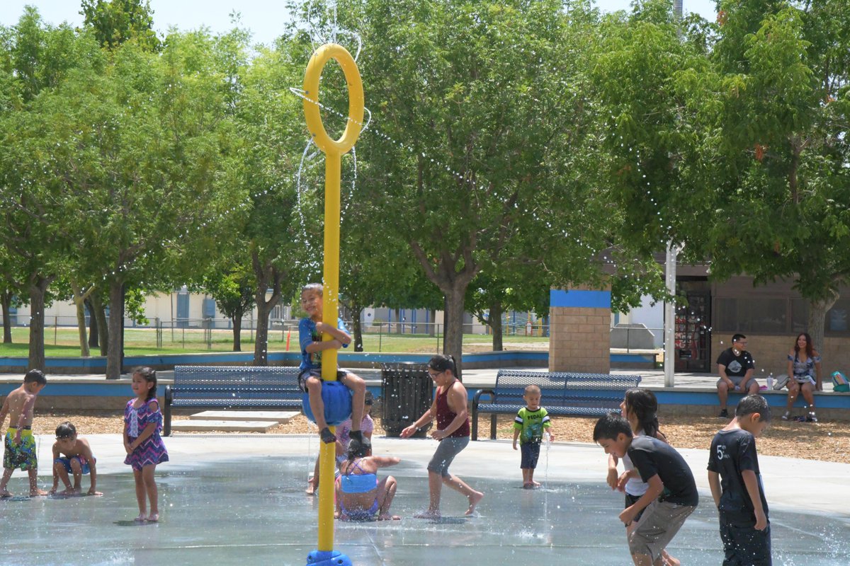 cityoflancaster's tweet photo. The splash pad is opening at Tierra Bonita Park! 🌊 
 
Beginning tomorrow, Thursday, June 17, the splash pad will be open daily from 10 a.m. to 6 p.m. #PlayOutside #LancasterSummer #TierraBonitaPark We will adhere to all State and County health guidelines. https://t.co/bGqSCmsWx9