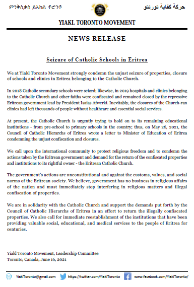 YiaklToronto's tweet photo. @VaticanNews @CRMedia_Vatican @Pontifex @MichelleObama @JoeBiden @KamalaHarris @cnnbrk @BBCWorld @CNN @AP @BBCWorld @AJEnglish @AJIunit @BarackObama @JustinTrudeau @AUC_MoussaFaki @_AfricanUnion @TheAfricaReport @allafrica @AmnestyEARO
#LetEriKidsLearn #Yiakl #Kifaya https://t.co/174unkX8bG